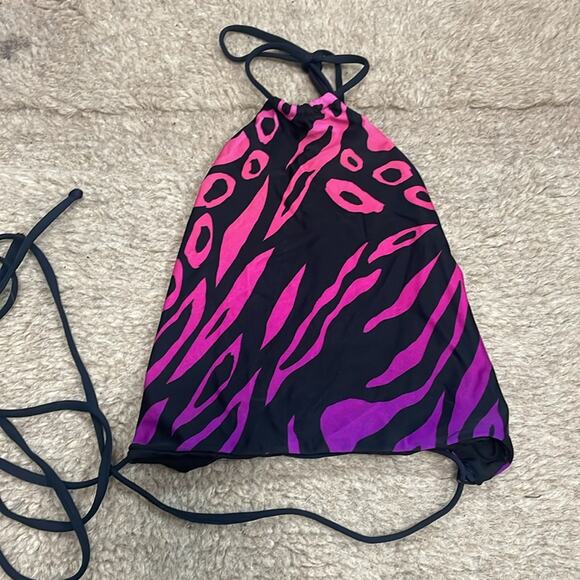 The Attico Animal Print Halter Bikini Top - Picture 4 of 7